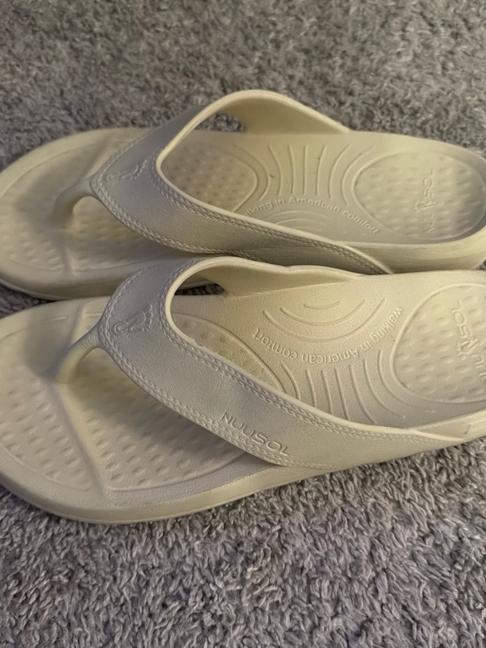 Women's Cream Comfort Flip Flop Sandals